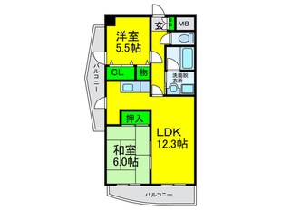 ペガサスⅡ番館住之江の物件間取画像